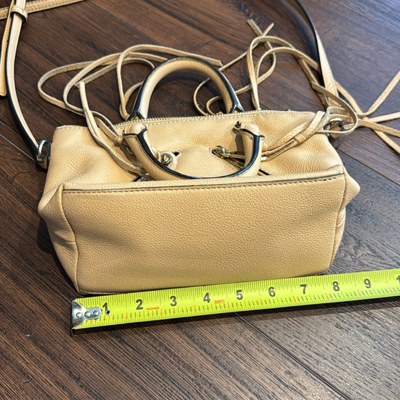 Rebecca Minkoff Pre Loved Boho Tan MOTO Crossbody Bag with top zipper. - Picture 5 of 8